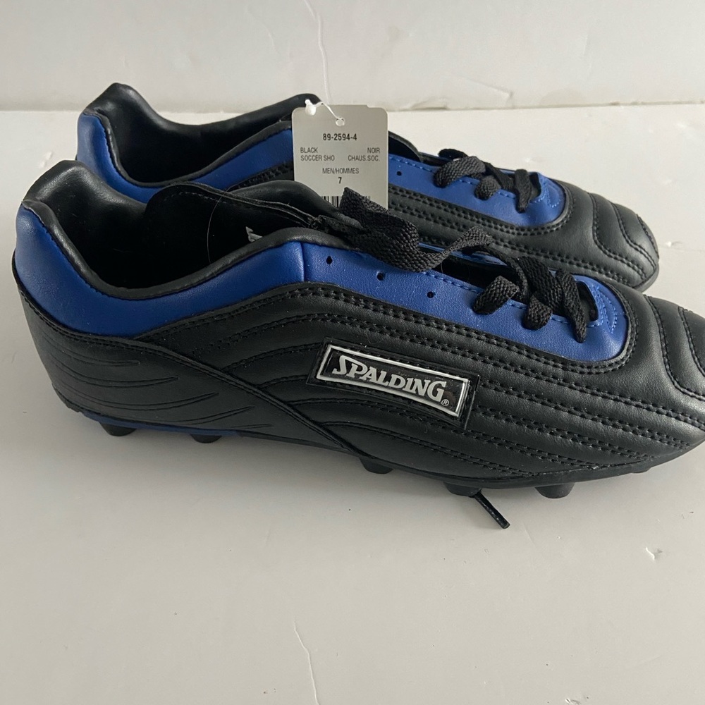 Men’s Spalding Black and Blue Soccer Cleats